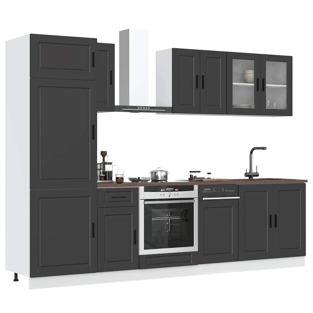 Set Mobili da Cucina 8 pz Porto Neri Legno Multistrato | homemem39