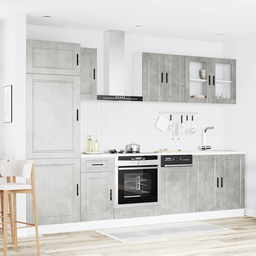 Set Mobili da Cucina 8 pz Kalmar Grigio Cemento in Truciolato | homemem39