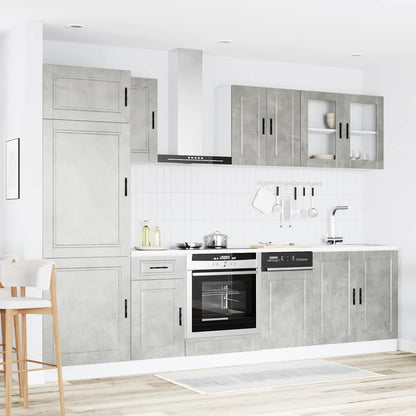 Set Mobili da Cucina 8 pz Kalmar Grigio Cemento in Truciolato | homemem39