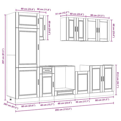 Set Mobili da Cucina 8 pz Kalmar Grigio Sonoma in Truciolato | homemem39