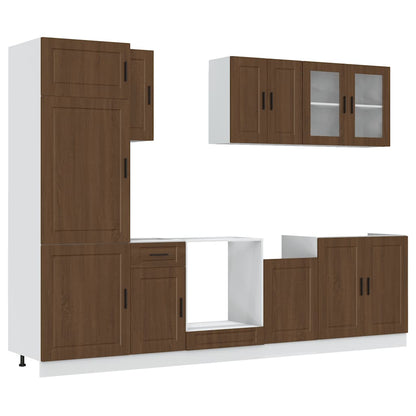 Set Mobili da Cucina 8 pz Kalmar Rovere Marrone in Truciolato | homemem39