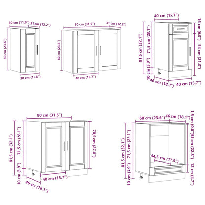 Set Mobili da Cucina 8 pz Kalmar Rovere Marrone in Truciolato | homemem39