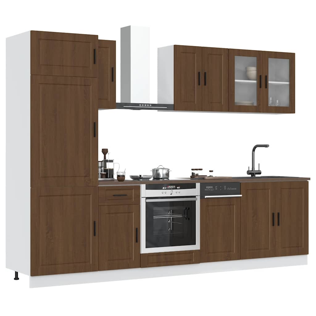 Set Mobili da Cucina 8 pz Kalmar Rovere Marrone in Truciolato | homemem39