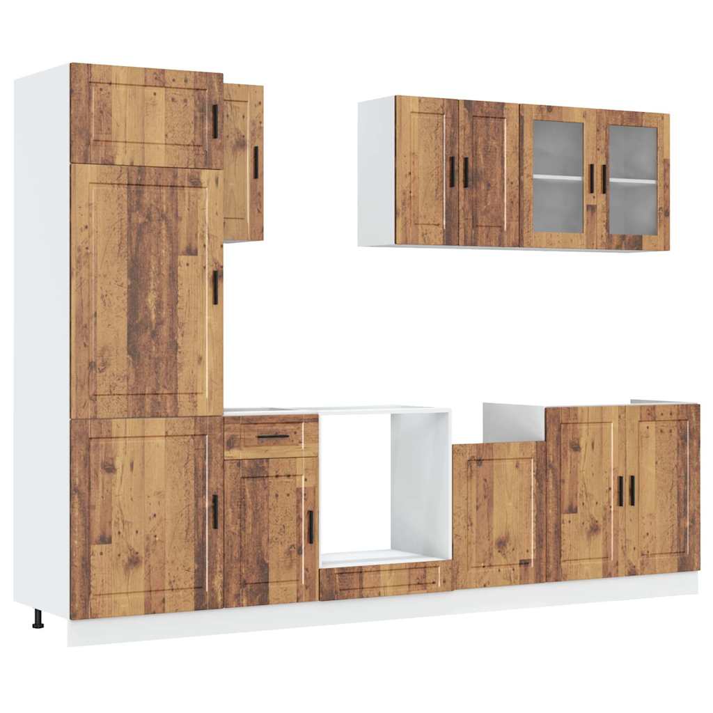 Set Mobili da Cucina 8 pz Kalmar Legno Vecchio in Truciolato | homemem39