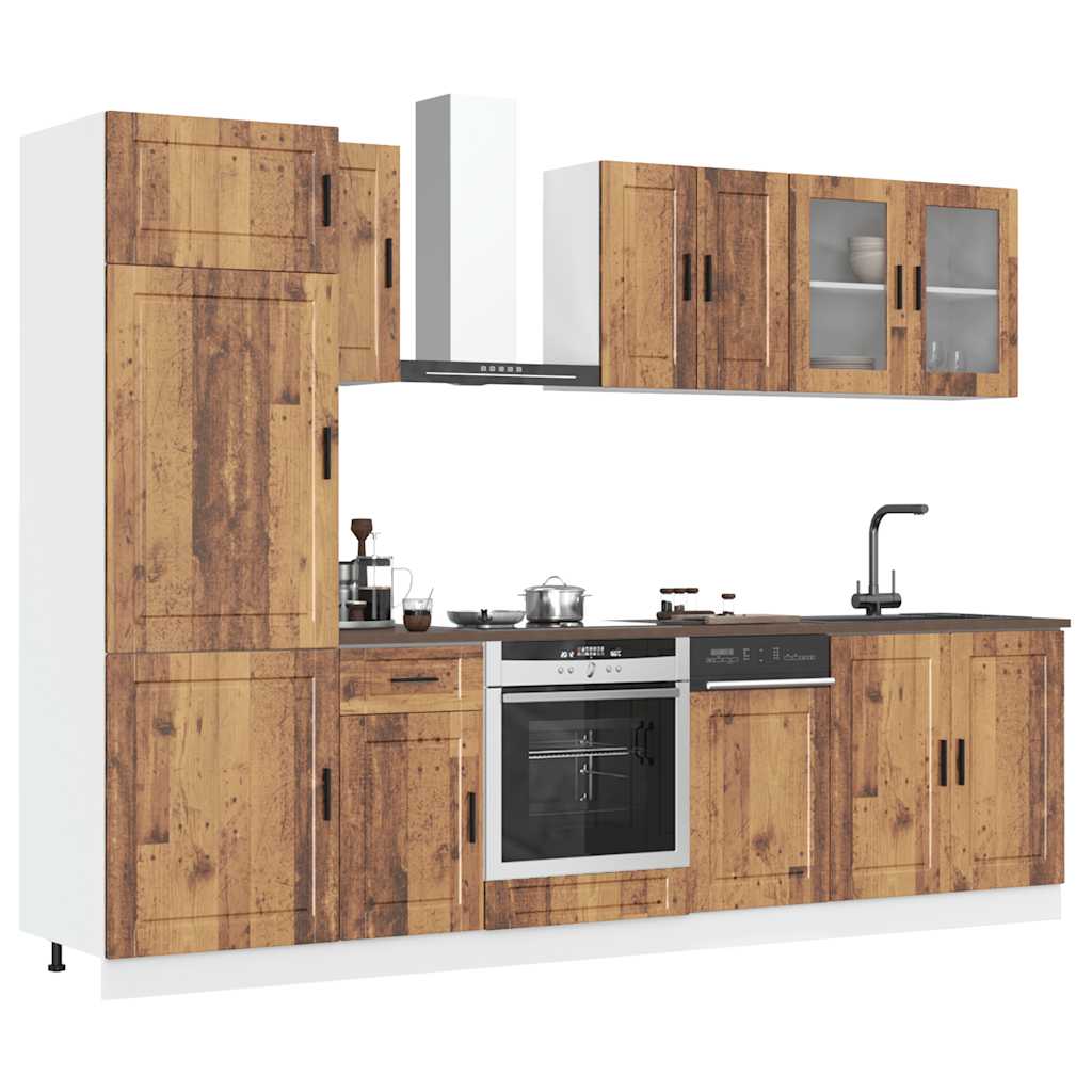 Set Mobili da Cucina 8 pz Kalmar Legno Vecchio in Truciolato | homemem39