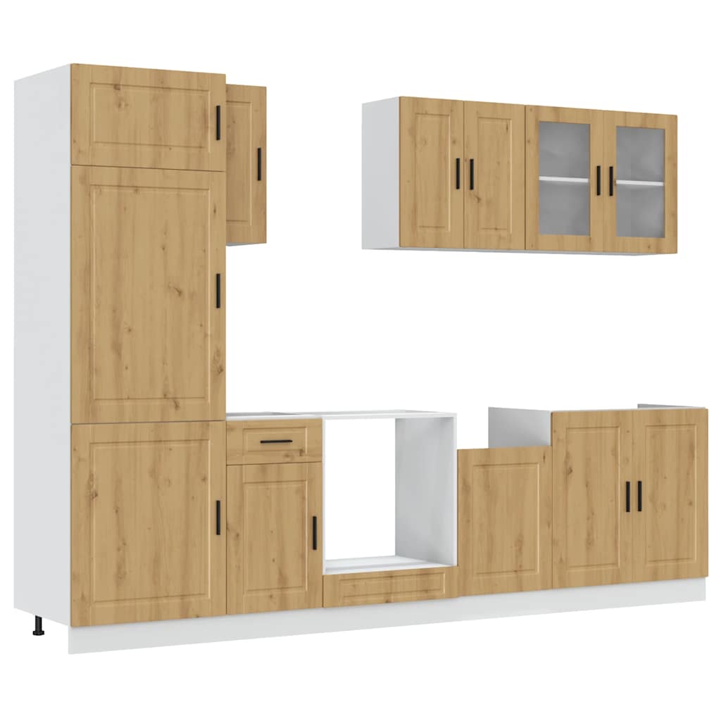 Set Mobili da Cucina 8 pz Kalmar Rovere Artigianale Truciolato | homemem39