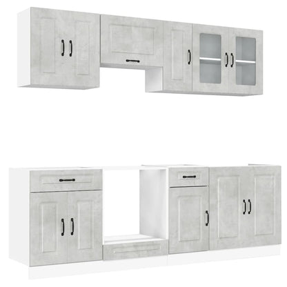 Set Mobili da Cucina 8 pz Kalmar Grigio Cemento in Truciolato | homemem39