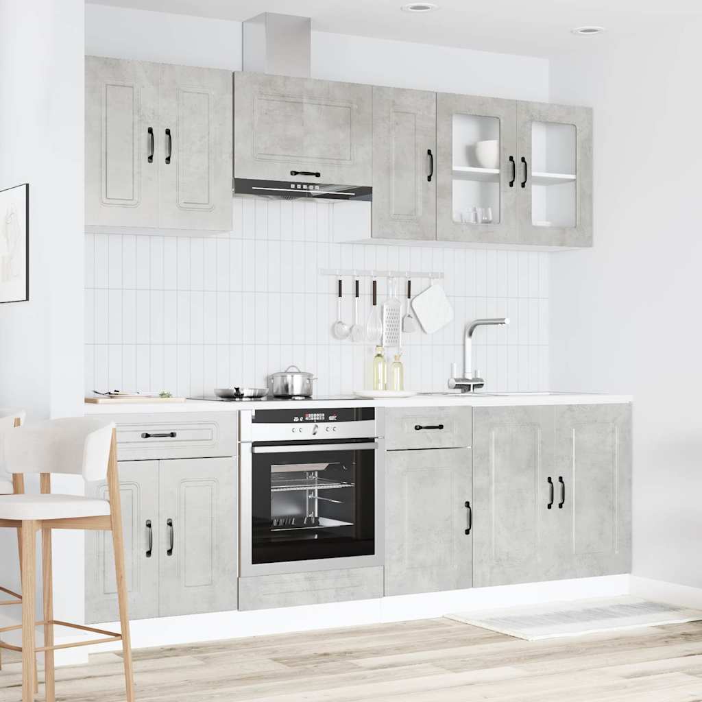 Set Mobili da Cucina 8 pz Kalmar Grigio Cemento in Truciolato | homemem39