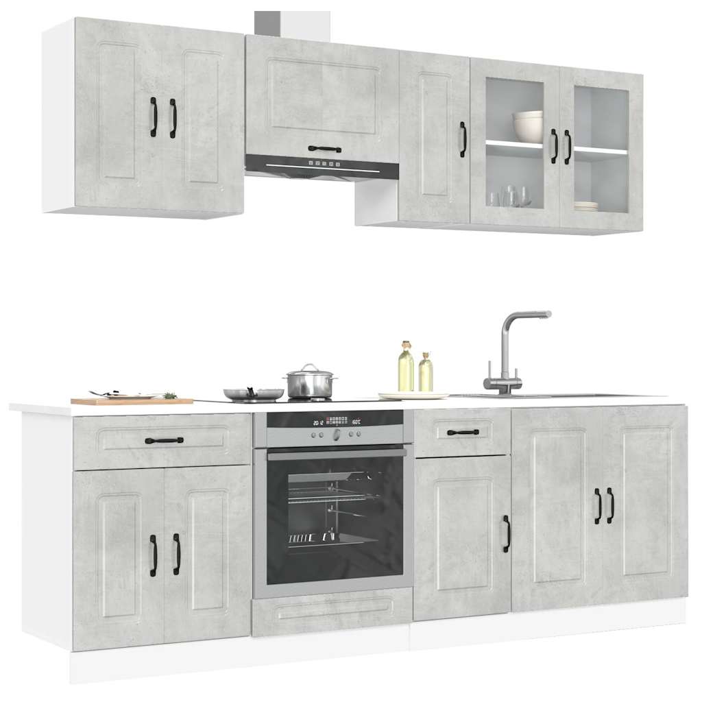 Set Mobili da Cucina 8 pz Kalmar Grigio Cemento in Truciolato | homemem39