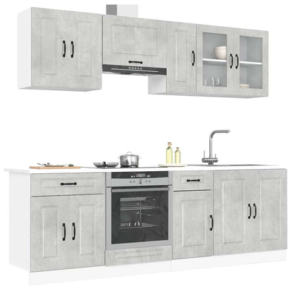 Set Mobili da Cucina 8 pz Kalmar Grigio Cemento in Truciolato | homemem39