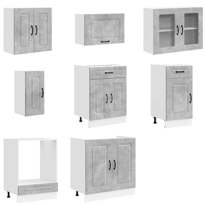 Set Mobili da Cucina 8 pz Kalmar Grigio Cemento in Truciolato