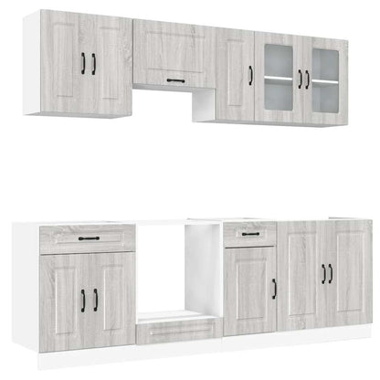 Set Mobili da Cucina 8 pz Kalmar Grigio Sonoma in Truciolato | homemem39