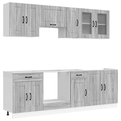 Set Mobili da Cucina 8 pz Kalmar Grigio Sonoma in Truciolato