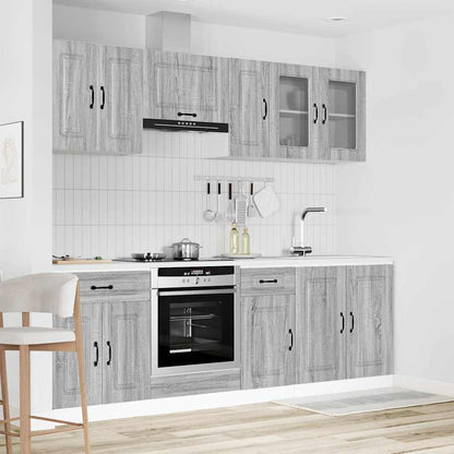 Set Mobili da Cucina 8 pz Kalmar Grigio Sonoma in Truciolato