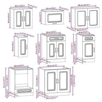 Set Mobili da Cucina 8 pz Kalmar Grigio Sonoma in Truciolato - homemem39