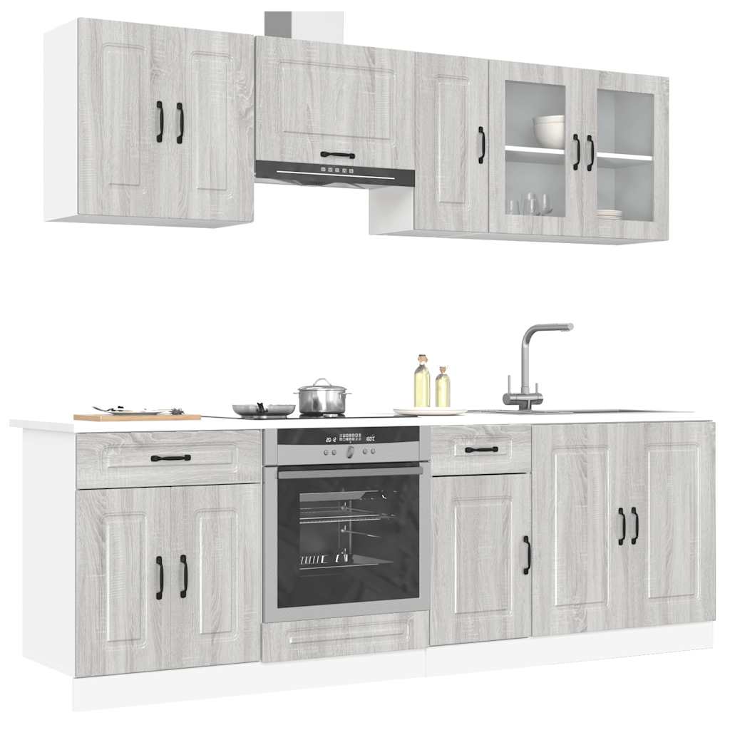 Set Mobili da Cucina 8 pz Kalmar Grigio Sonoma in Truciolato | homemem39