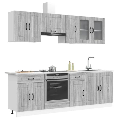 Set Mobili da Cucina 8 pz Kalmar Grigio Sonoma in Truciolato