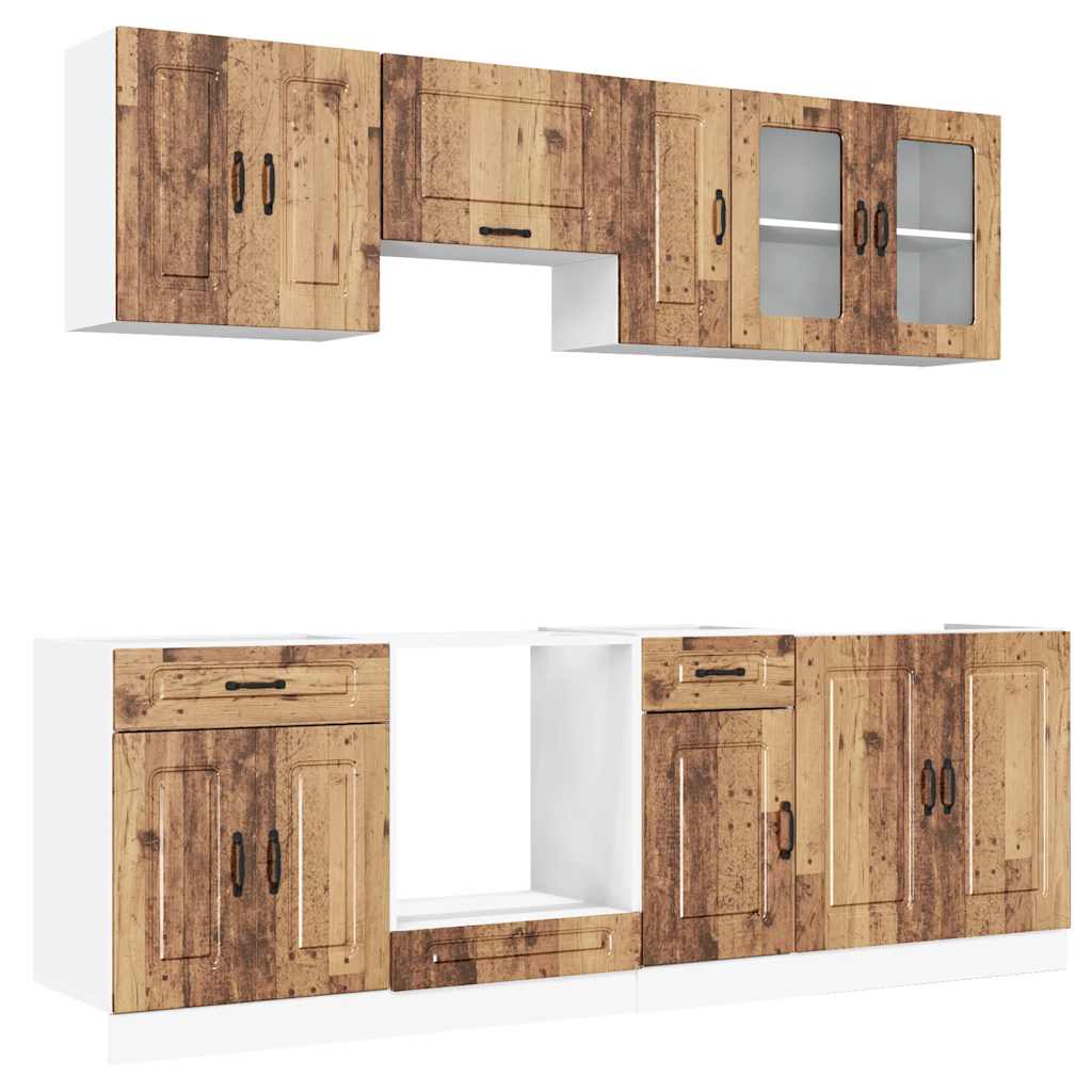 Set Mobili da Cucina 8 pz Kalmar Legno Vecchio in Truciolato | homemem39