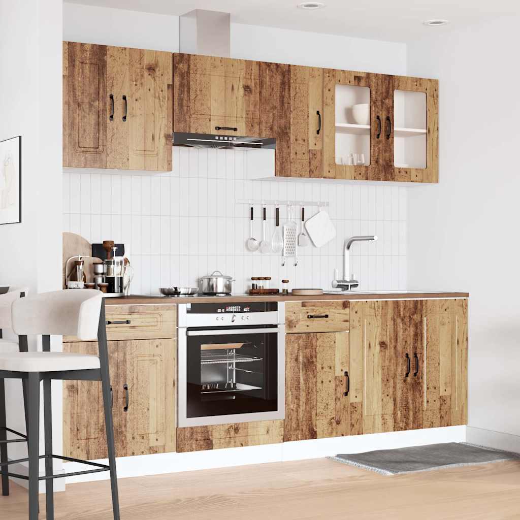 Set Mobili da Cucina 8 pz Kalmar Legno Vecchio in Truciolato - homemem39