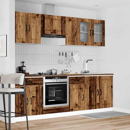 Set Mobili da Cucina 8 pz Kalmar Legno Vecchio in Truciolato