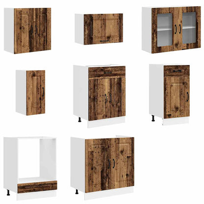 Set Mobili da Cucina 8 pz Kalmar Legno Vecchio in Truciolato