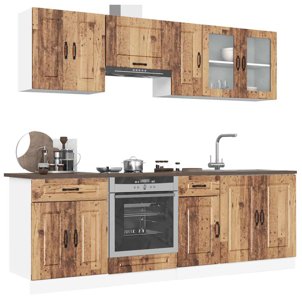 Set Mobili da Cucina 8 pz Kalmar Legno Vecchio in Truciolato | homemem39