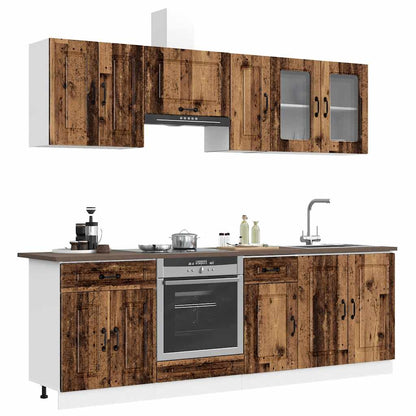 Set Mobili da Cucina 8 pz Kalmar Legno Vecchio in Truciolato