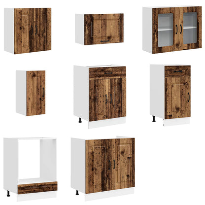 Set Mobili da Cucina 8 pz Kalmar Legno Vecchio in Truciolato