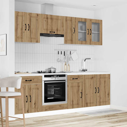 Set Mobili da Cucina 8 pz Kalmar Rovere Artigianale Truciolato