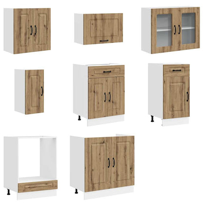 Set Mobili da Cucina 8 pz Kalmar Rovere Artigianale Truciolato