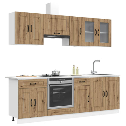 Set Mobili da Cucina 8 pz Kalmar Rovere Artigianale Truciolato