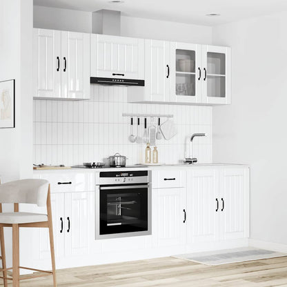 Set Mobili da Cucina 8 pz Lucca Bianchi Lucido in Truciolato