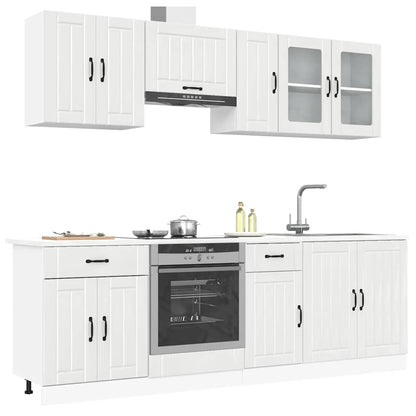 Set Mobili da Cucina 8 pz Lucca Bianchi Lucido in Truciolato | homemem39