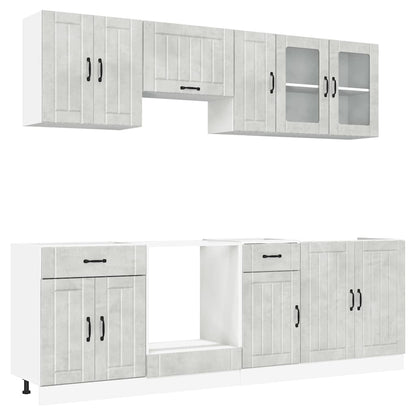 Set Mobili da Cucina 8 pz Lucca Grigio Cemento in Truciolato