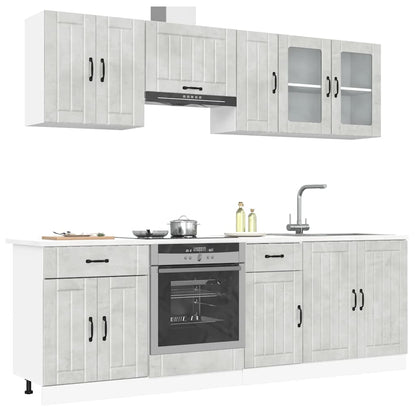 Set Mobili da Cucina 8 pz Lucca Grigio Cemento in Truciolato