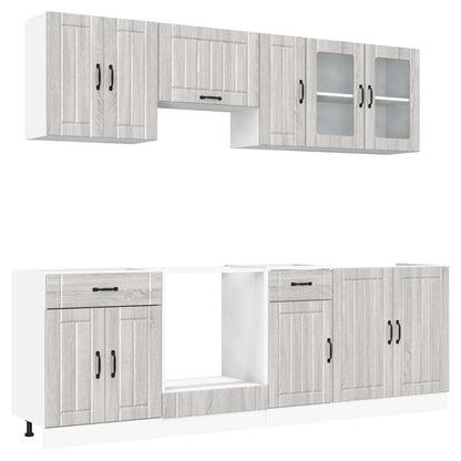 Set Mobili da Cucina 8 pz Kalmar Grigio Sonoma in Truciolato | homemem39