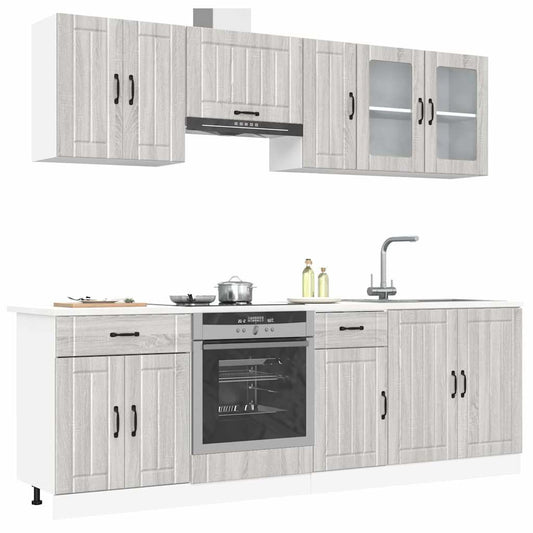 Set Mobili da Cucina 8 pz Kalmar Grigio Sonoma in Truciolato | homemem39