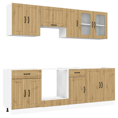 Set Mobili da Cucina 8 pz Kalmar Rovere Artigianale Truciolato | homemem39