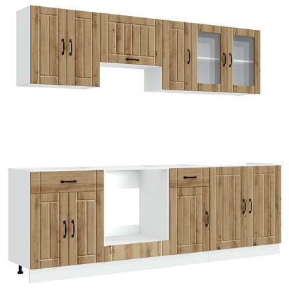 Set Mobili da Cucina 8 pz Kalmar Rovere Artigianale Truciolato