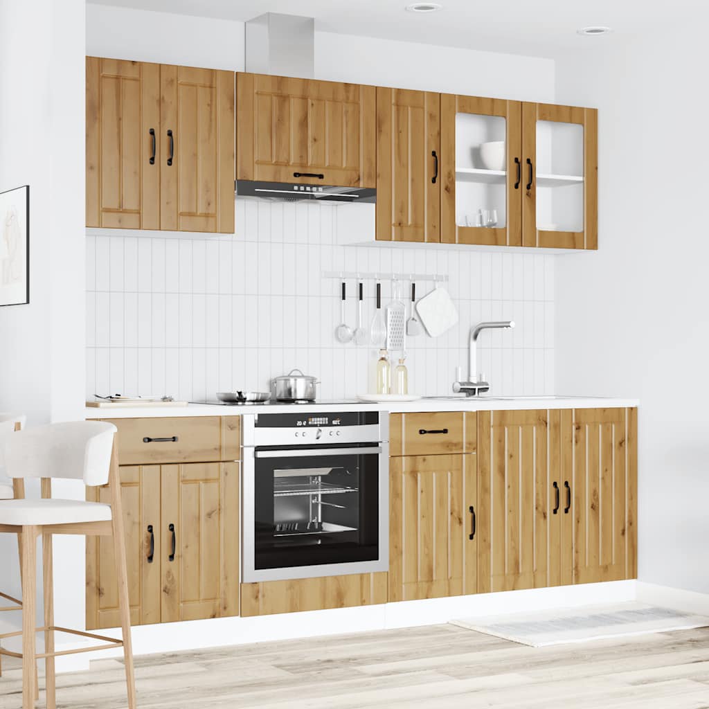 Set Mobili da Cucina 8 pz Kalmar Rovere Artigianale Truciolato