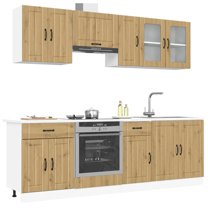 Set Mobili da Cucina 8 pz Kalmar Rovere Artigianale Truciolato
