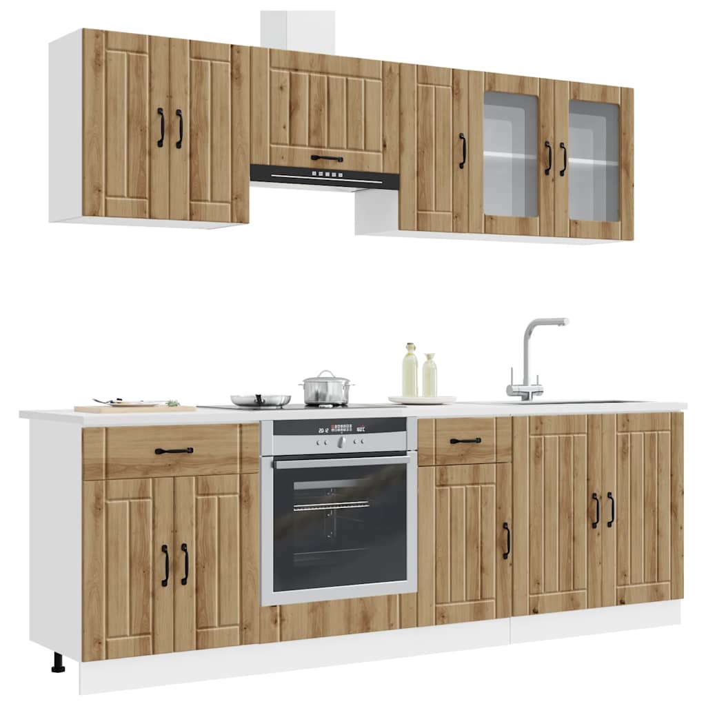 Set Mobili da Cucina 8 pz Kalmar Rovere Artigianale Truciolato