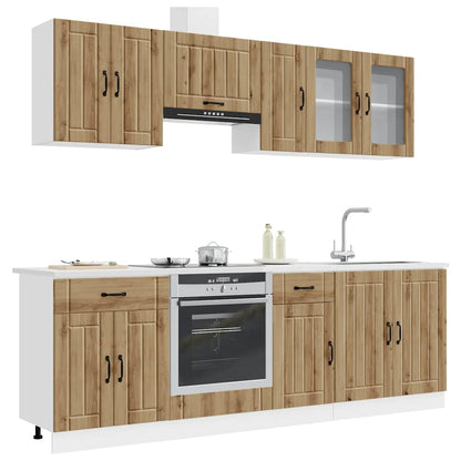 Set Mobili da Cucina 8 pz Kalmar Rovere Artigianale Truciolato