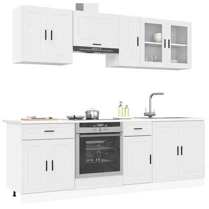 Set Mobili da Cucina 8 pz Porto Bianco Legno Multistrato
