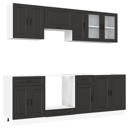 Set Mobili da Cucina 8 pz Porto Neri Legno Multistrato | homemem39