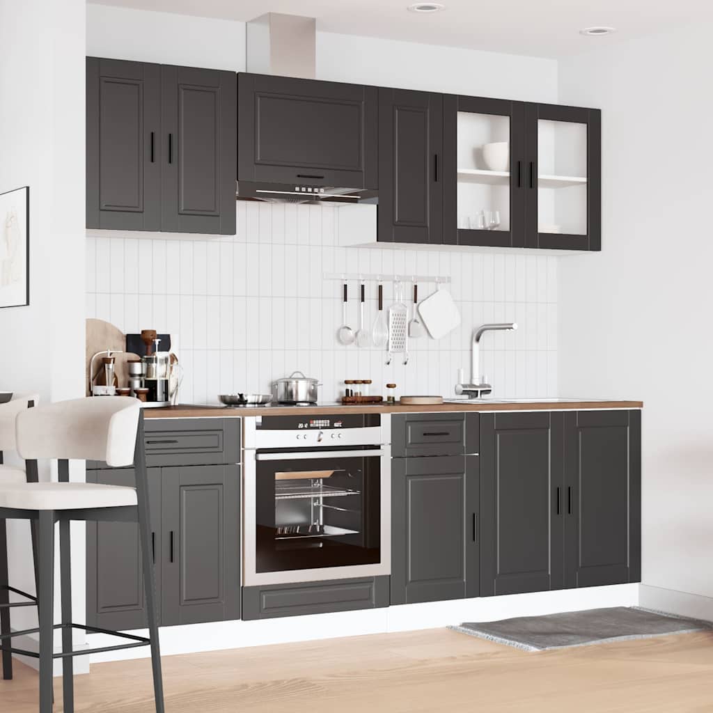 Set Mobili da Cucina 8 pz Porto Neri Legno Multistrato | homemem39