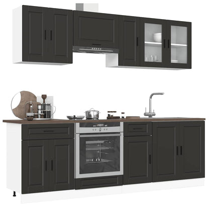 Set Mobili da Cucina 8 pz Porto Neri Legno Multistrato | homemem39