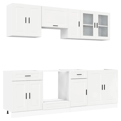 Set Mobili da Cucina 8 pz Kalmar Bianchi Lucido in Truciolato