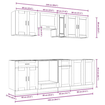 Set Mobili da Cucina 8 pz Kalmar Bianchi Lucido in Truciolato | homemem39