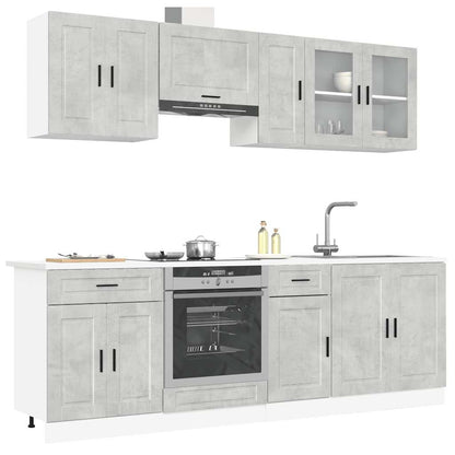 Set Mobili da Cucina 8 pz Porto Grigio Cemento in Truciolato | homemem39